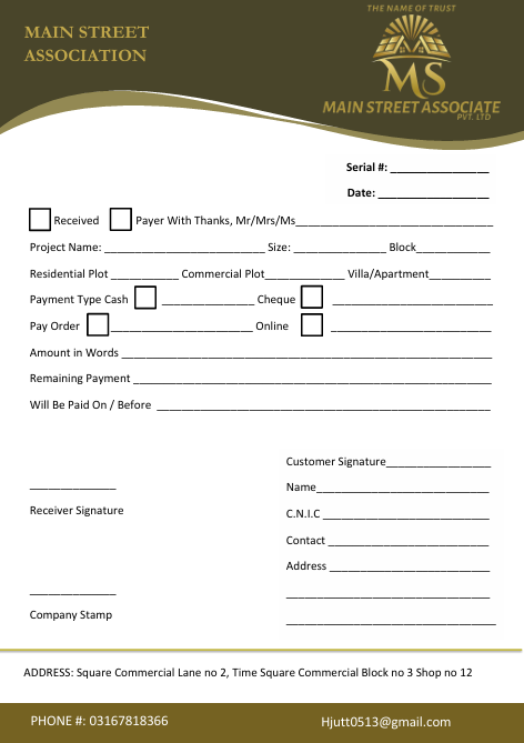 Letterhead — Main Street Association