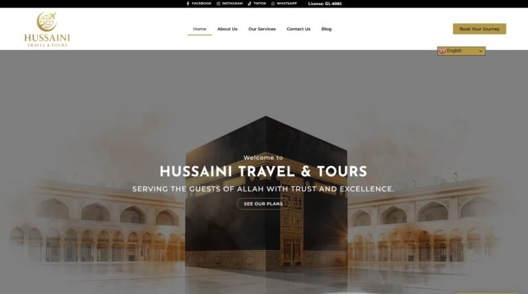 Hussaini Travel & Tours website
