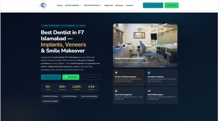 Adnan's Dental & Implant Clinic website