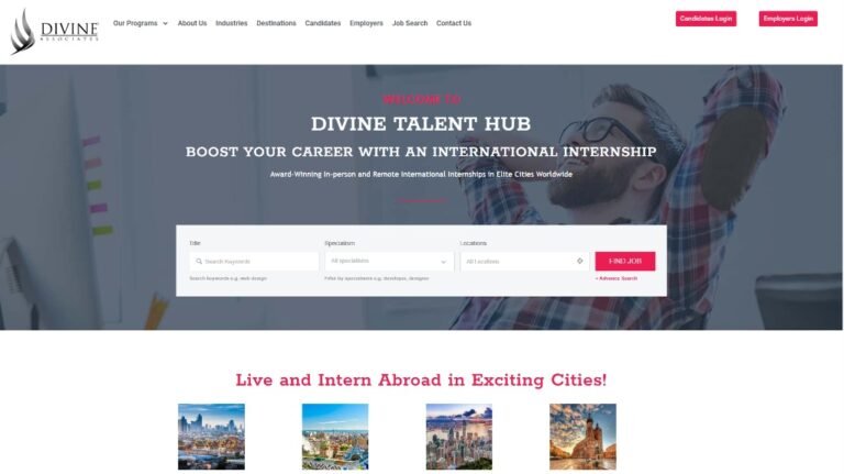 Divine Talent Hub website